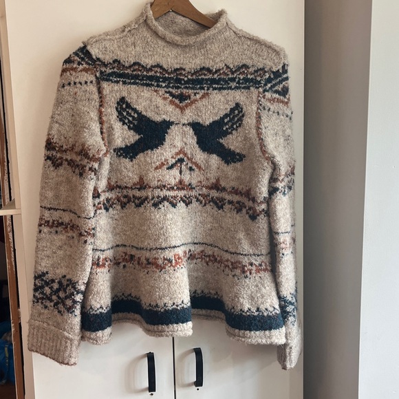 Anthropologie x Pilcro Long-Sleeve Mock-Neck Bird Sweater Size Small NWT - Picture 6 of 14